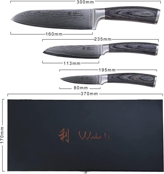 Actual product image Wakoli Edis 3 piece damask knife set (16 cm)