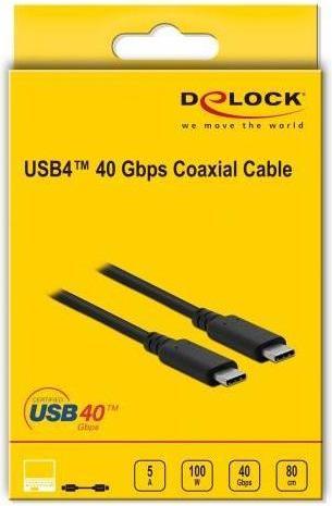Image du produit Delock Câble USB USB-C (M) à USB-C (M) (0.80 m, USB 4.0, 20 W)