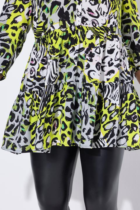 Actual product image Angel of Style Colorful Leopard Pattern Tunic with 3/4 Sleeves and Tunic Neckline (56)
