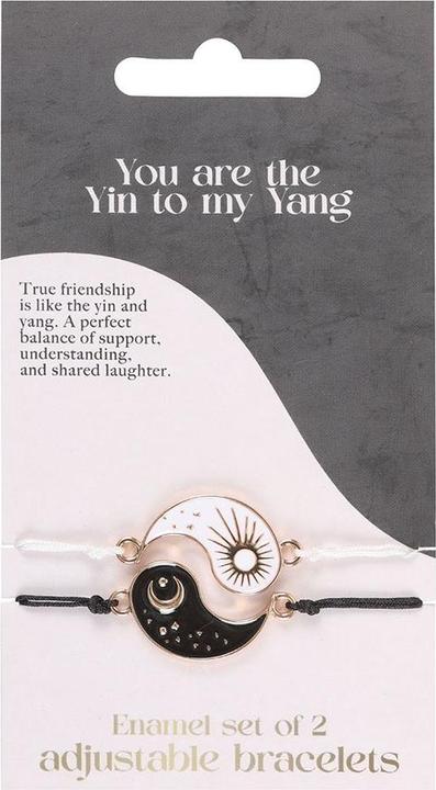 Actual product image Something Different Yin Yang Charm Bracelet (Pack of 2) (1.20 cm, 100% synthetic material)