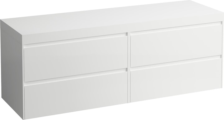 Produktbild Laufen Lani Waschtischplatte weiss matt inkl. Unterschrank, ohne Ausschnitt, 1570x495x580mm, H404590