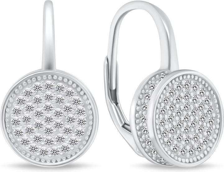 Produktbild Brilio Silver - Charming silver earrings with glittering circles LME272