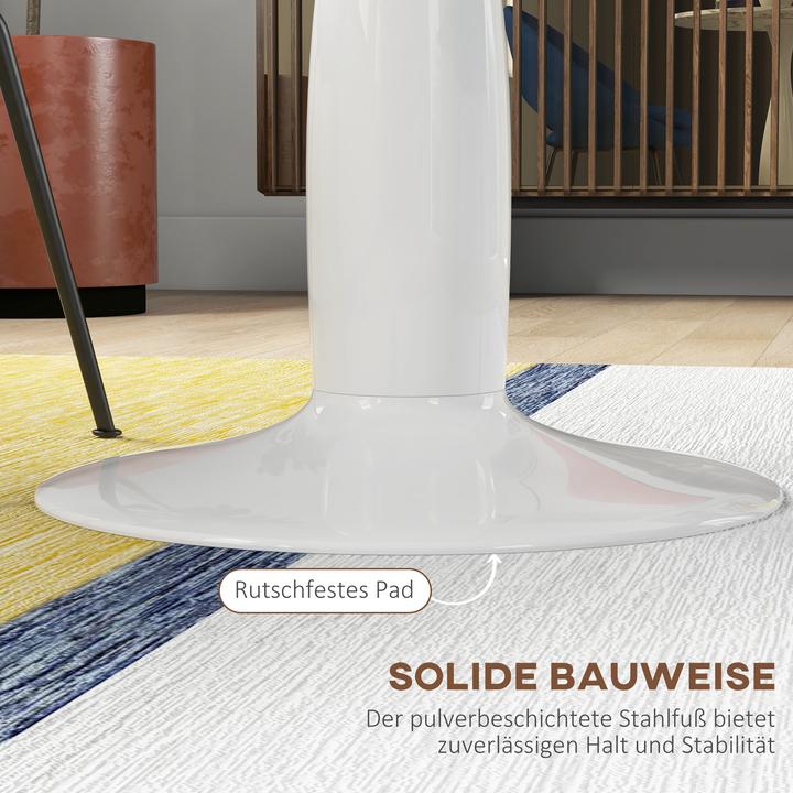 Produktbild Homcom Esstisch MDF, Stahl Weiss (70 x 70 x 74 cm)