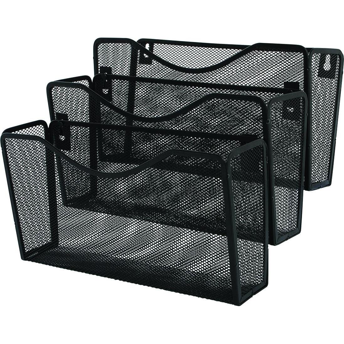 Q-Connect Nero Archiviazione Di Documenti, Portadepliant In Metallo, 3-Part,