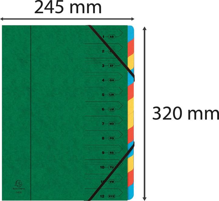 Produktbild Exacompta Ordnungsmappe Manila Karton A42Fächer mit Gummizug (A4, 1x)