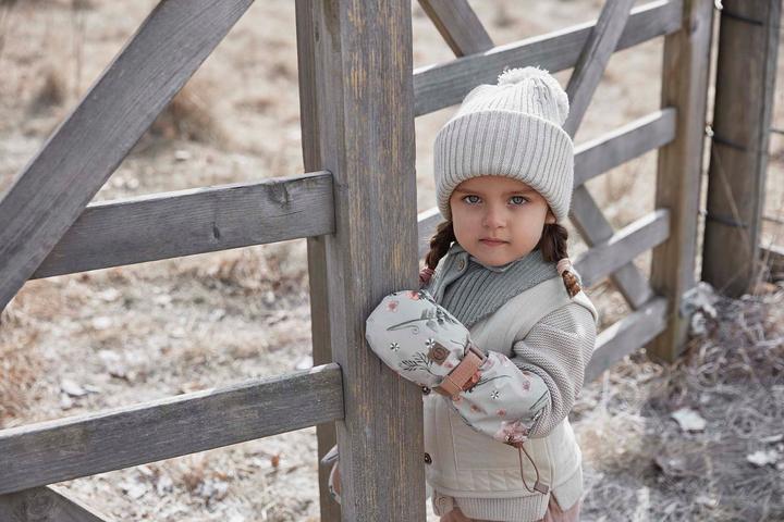 Actual product image Elodie Beanie Pommel woollen hat Cream