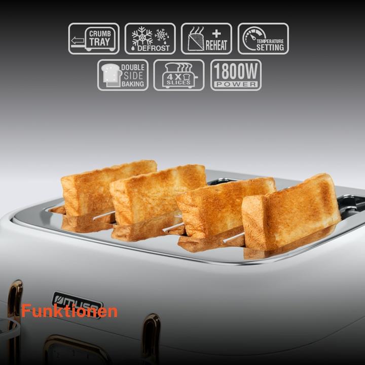 Immagine prodotto Muse MS131 W Tostapane in acciaio inox bianco