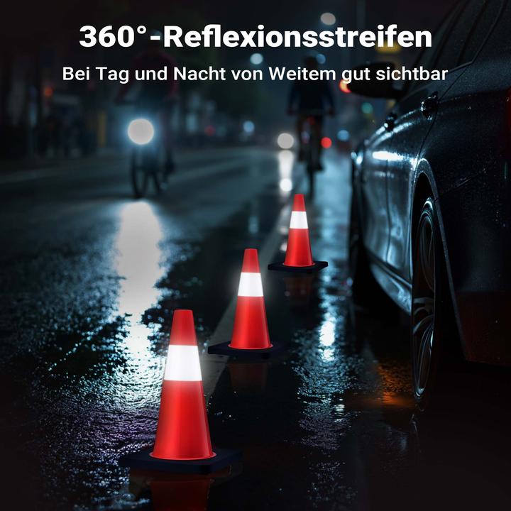 Produktbild Wiltec Verkehrskegel 45cm 2St. Leitkegel Pylon Warnhütchen Warnkegel PVC Gummi