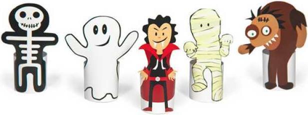 Actual product image Pukaca Paper finger puppet set. 8 monsters (German)