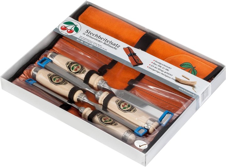 Image du produit Kirschen Jeu de ciseaux à bois 1151 LRT 4 pcs. en étui cuir velours (26 mm)