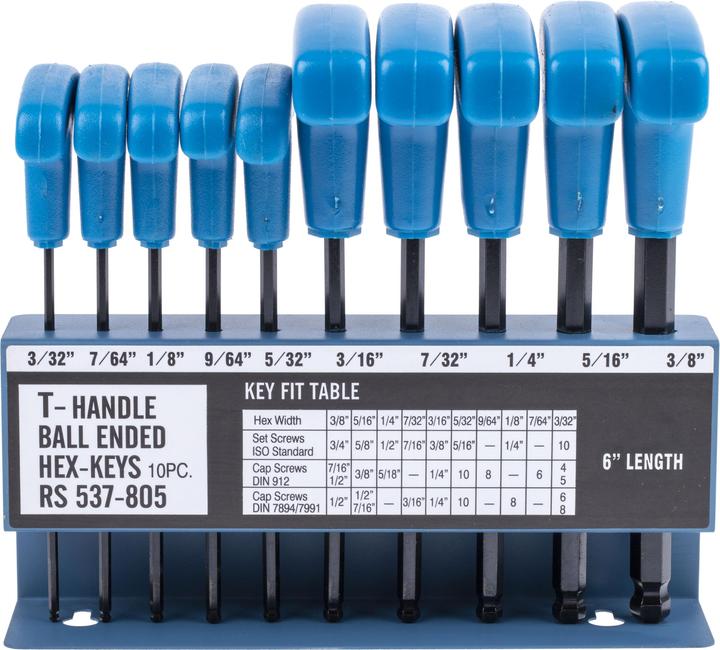 Actual product image RS PRO 10pcs T-handle imperial ball driver set