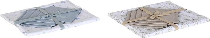 Produktbild DKD Home Decor Tischdecke und Servietten 150 x 150 x 0,5 cm Blau Braun Weiss (2 Stück)