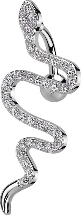 Immagine prodotto Star Piercing Banana in argento con cristalli serpente a sfera argento (Ottone, Acciaio chirurgico 316L)
