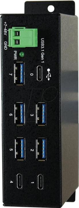 Actual product image Exsys EX-1196HMS, 7xUSB 3.0/3.1 Metal HUB (USB-C, 7 ports)