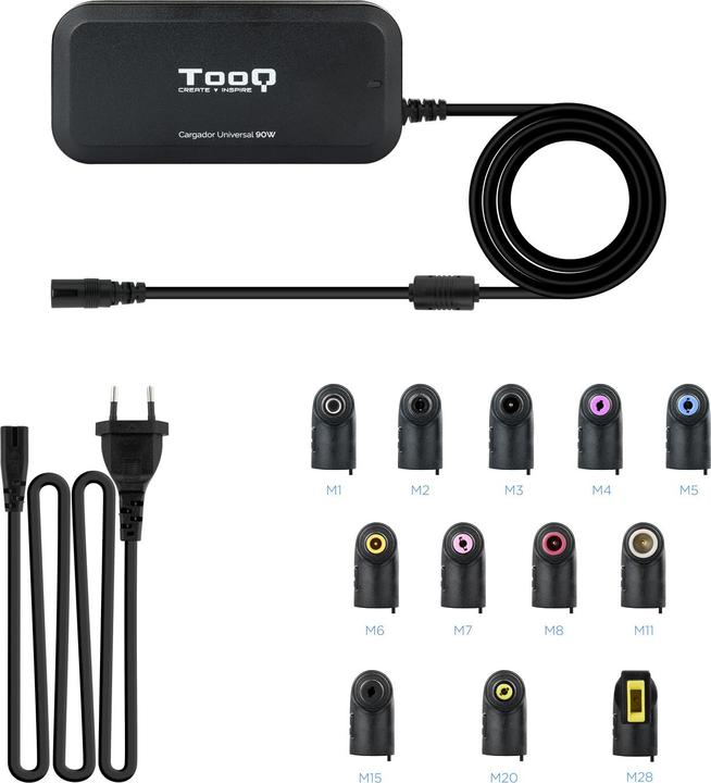 Actual product image Tooq Technology TooQ TQLC-90BS02AT, Notebook, Indoor, 100 - 240 V, 90 W, 12 - 20 V, AC-to-DC (90 W)