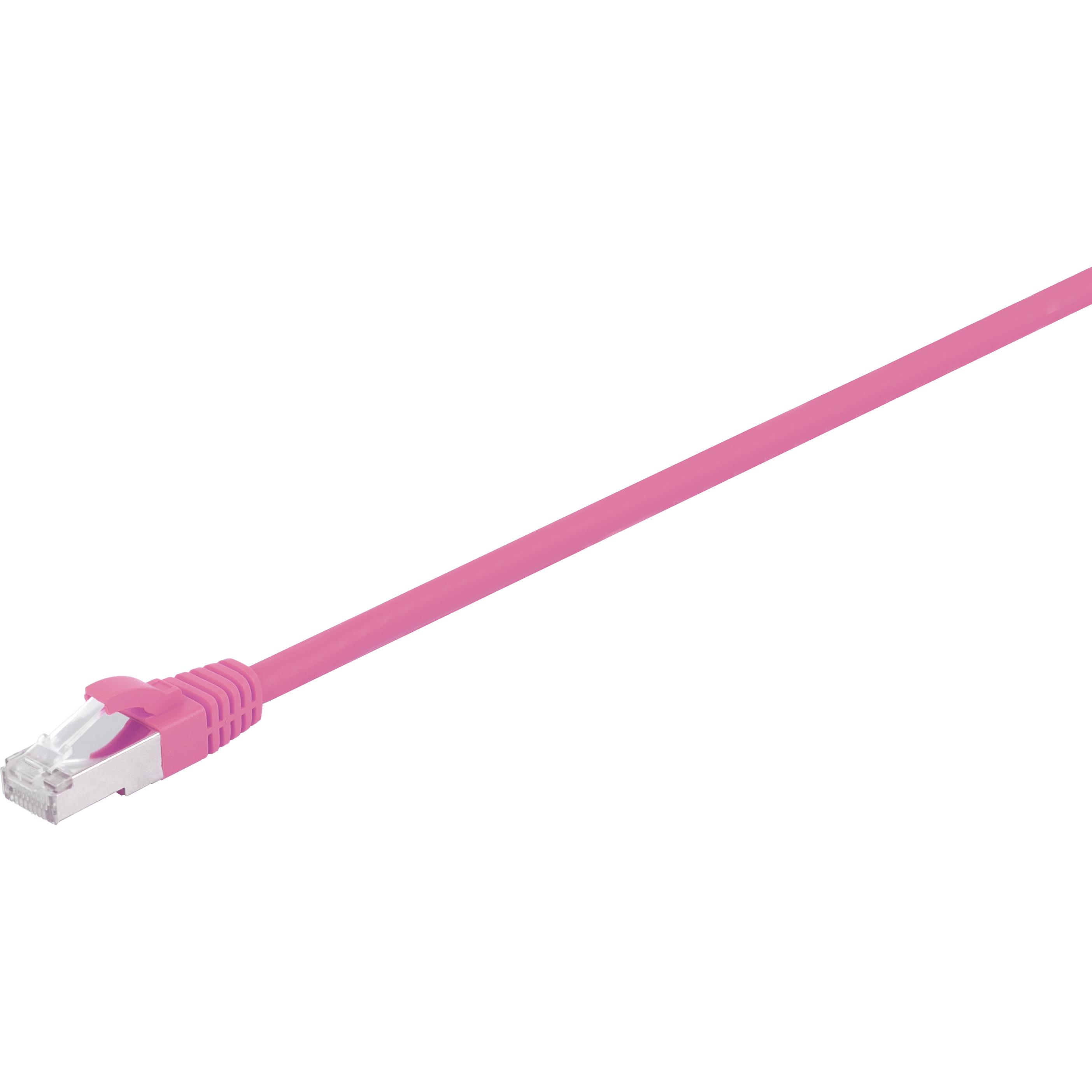 Fuj Tek CAT6A S/FTP Network Cable, 15m, Pink (S/FTP, CAT6a, 15 m), Netzwerkkabel