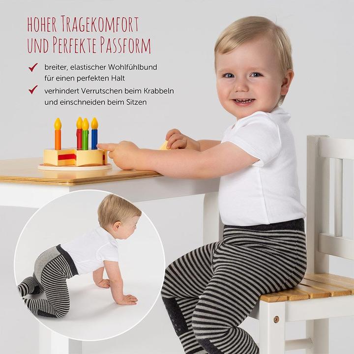 Produktbild La Loona LaLoona Baby-Strumpfhosen Krabbelstrumpfhose - Streifen Grau - (86/92)