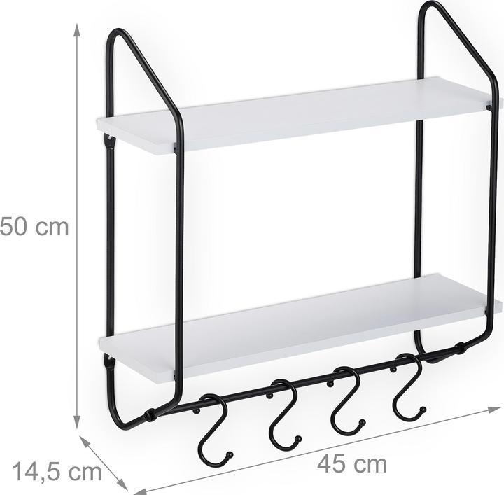 Immagine prodotto Relaxdays Scaffale a muro (45 x 14,5 x 50 cm)