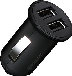 Produktbild Transcend TS-DPL3 - Auto-Netzteil - 2.4 A - 2 Ausgabeanschlussstellen (2 x USB) (Eingebaute Anzeige)