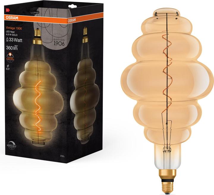Produktbild Osram Vintage 1906 (E27, 4.80 W, 360 lm, 1 x, G)