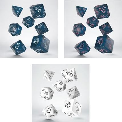 Actual product image Q Workshop SLLA3E - Sparkling Llama Dice Set, Glittering dark blue & pink