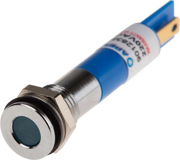 Produktbild RS PRO 8mm flush hyper bright LED, blue 220Vac