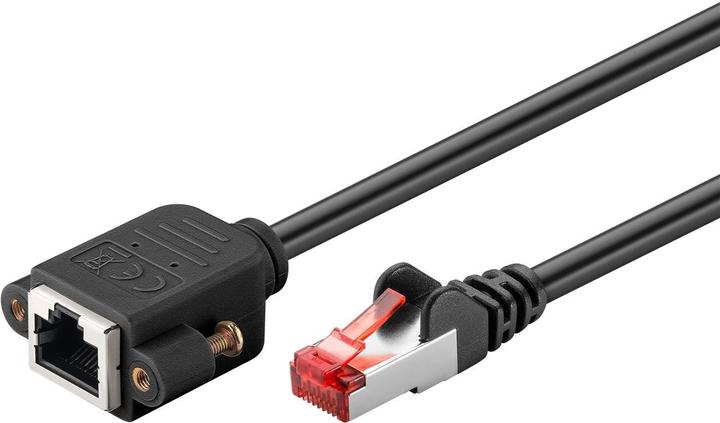 Produktbild Goobay CAT 6 Verlängerungskabel, S/FTP PiMF, schwarz (PiMF, S/FTP, CAT6, 0.50 m)