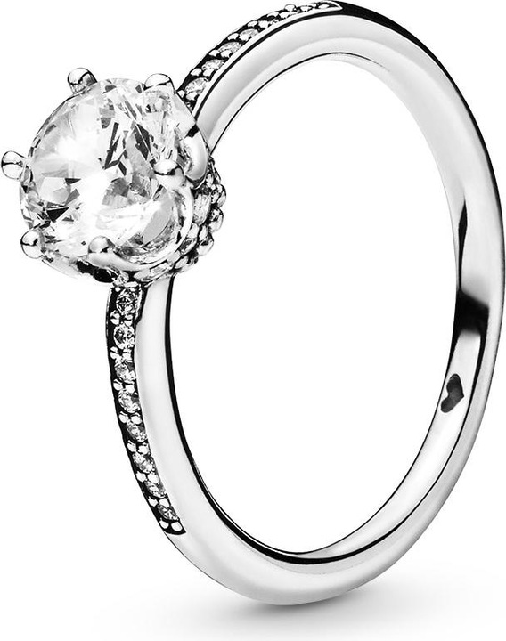 Pandora Ring Clear Sparkling Crown (14, 54, 925 Silber)