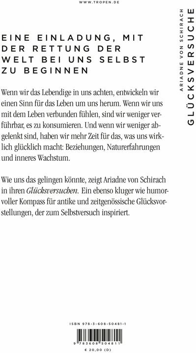 Produktbild Glücksversuche (Deutsch, Ariadne von Schirach, 2021)