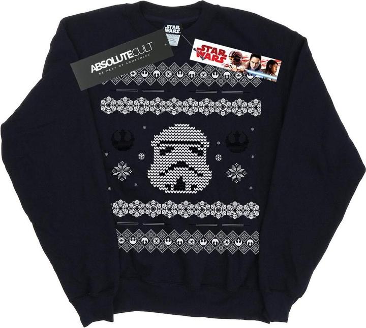 Actual product image Star Wars Mens Stormtrooper Christmas Fair Isle Sweatshirt (XL)