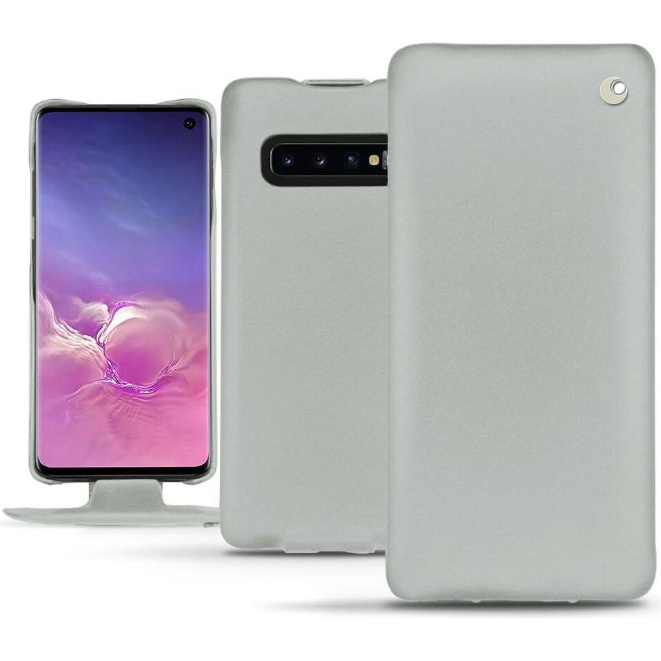 Noreve Lederschutzhülle vertikal (Samsung Galaxy S10), Smartphone Hülle, Grau