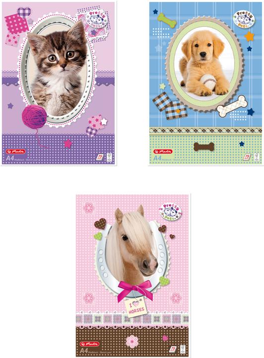 Herlitz Pretty Pets colouring pad DIN A4, 70 gsm, 75 sheets (A4, Plain, No binding)