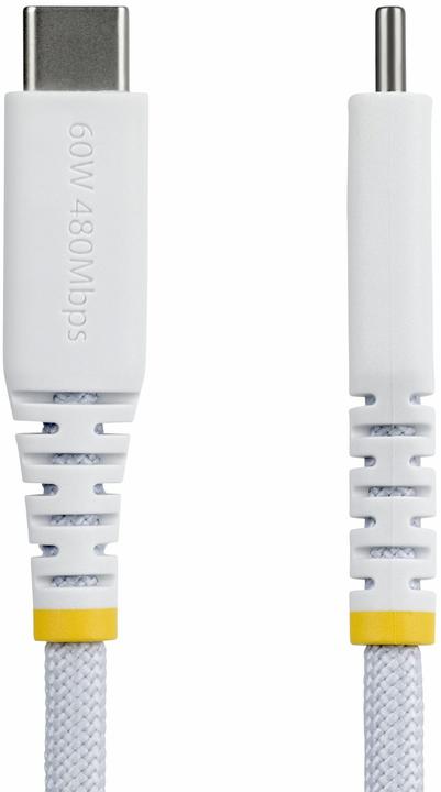 Image du produit StarTech .com USB2CC30CMNCBRWH, 0,3 m, USB C, USB C, USB 2.0, 0,48 Gbit/s, Blanc (0.30 m, USB 2.0, 60 W)