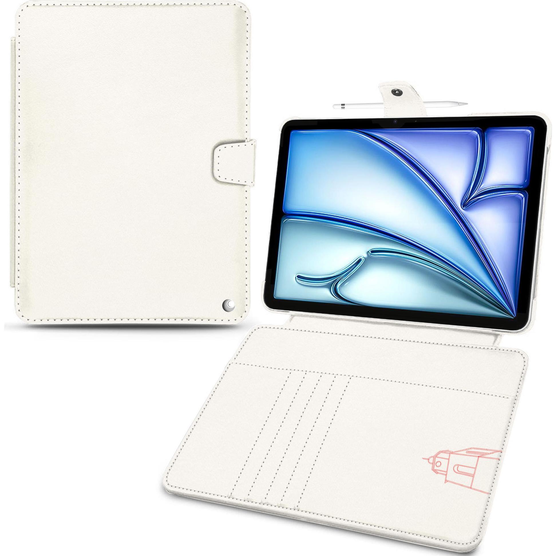Noreve Lederschutzhülle Wallet (iPad Air 2022 (5. Gen), iPad Air 2020 (4. Gen)), Tablet Hülle, Weiss