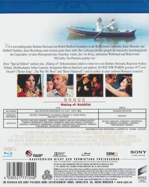 Produktbild So wie wir waren (Blu-ray, 1973, Deutsch, Spanisch, Französisch, Italienisch, Englisch)