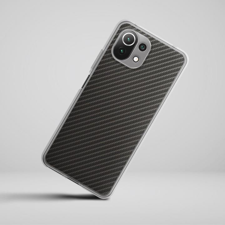 Actual product image DeinDesign Silikon Hülle für Xiaomi Mi 11 Lite 5G Handyhülle Case Smartphone Schutzhülle Carbon Metallic Look (Xiaomi Mi 11 Lite 5G)