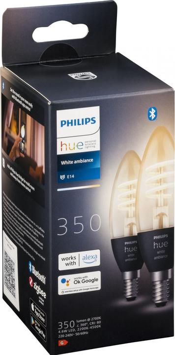 Produktbild Philips Hue Filament White Ambiance (E14, 350 lm, 2x)