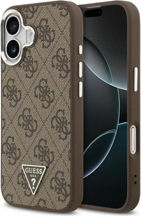 Immagine prodotto Guess Case Magsafe 4G PU Leather Case With Triangle Logo And Silver Metal Camera Frame For iPhone 17 (Apple iPhone 17)