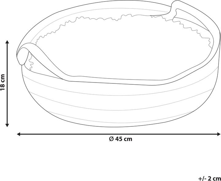 Actual product image Beliani Pet bed cotton grey / white ⌀ 45 cm DALAMAN (Dog)