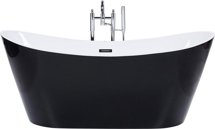 Beliani Bathtub freestanding black oval 150 x 75 cm ANTIGUA (180 l, 150 cm, 75 cm)