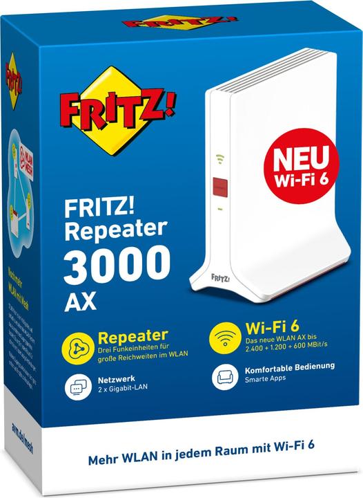 Produktbild FRITZ! Repeater 3000 AX (3600 Mbit/s, 600 Mbit/s)