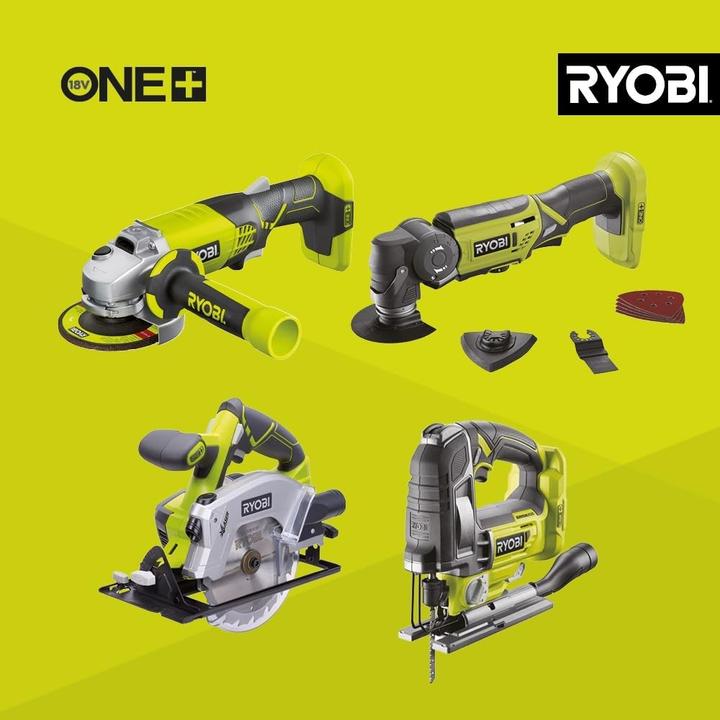 Actual product image Ryobi Ensemble de 9 outils 18V avec perçage, vissage, ponçage, sciage et éclairage