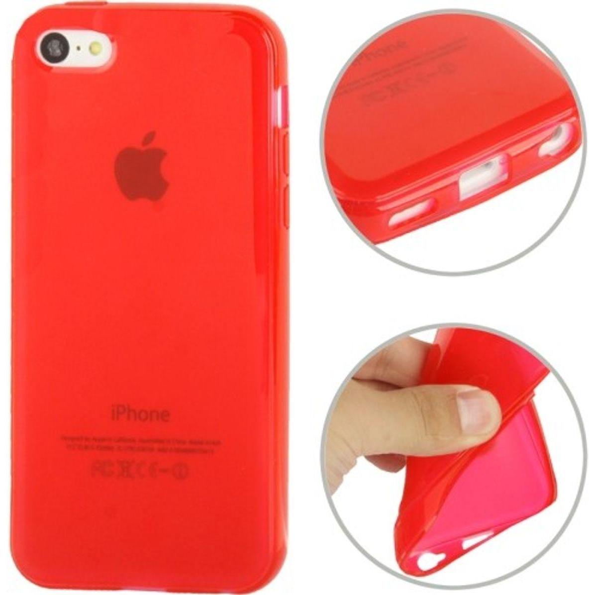 König Design Schutzhülle TPU Case für Handy Apple iPhone 5C Rot (Apple iPhone 5c), Smartphone Hülle, Rot