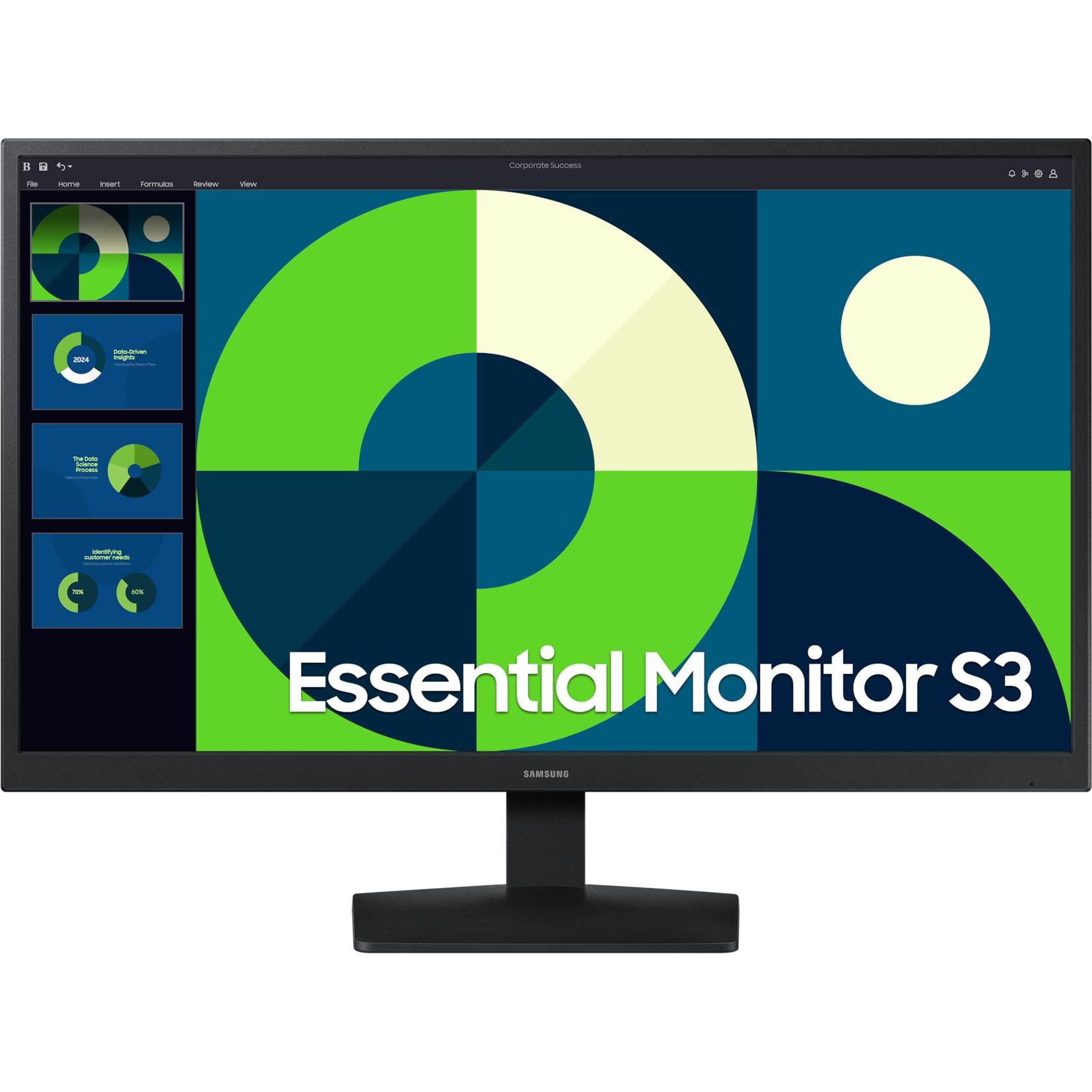 Samsung MON 24 VA HDMI 75HZ FHD 250CD VESA LS24D310EAUXEN (1920 x 1080 Pixel, 24"), Monitor, Schwarz