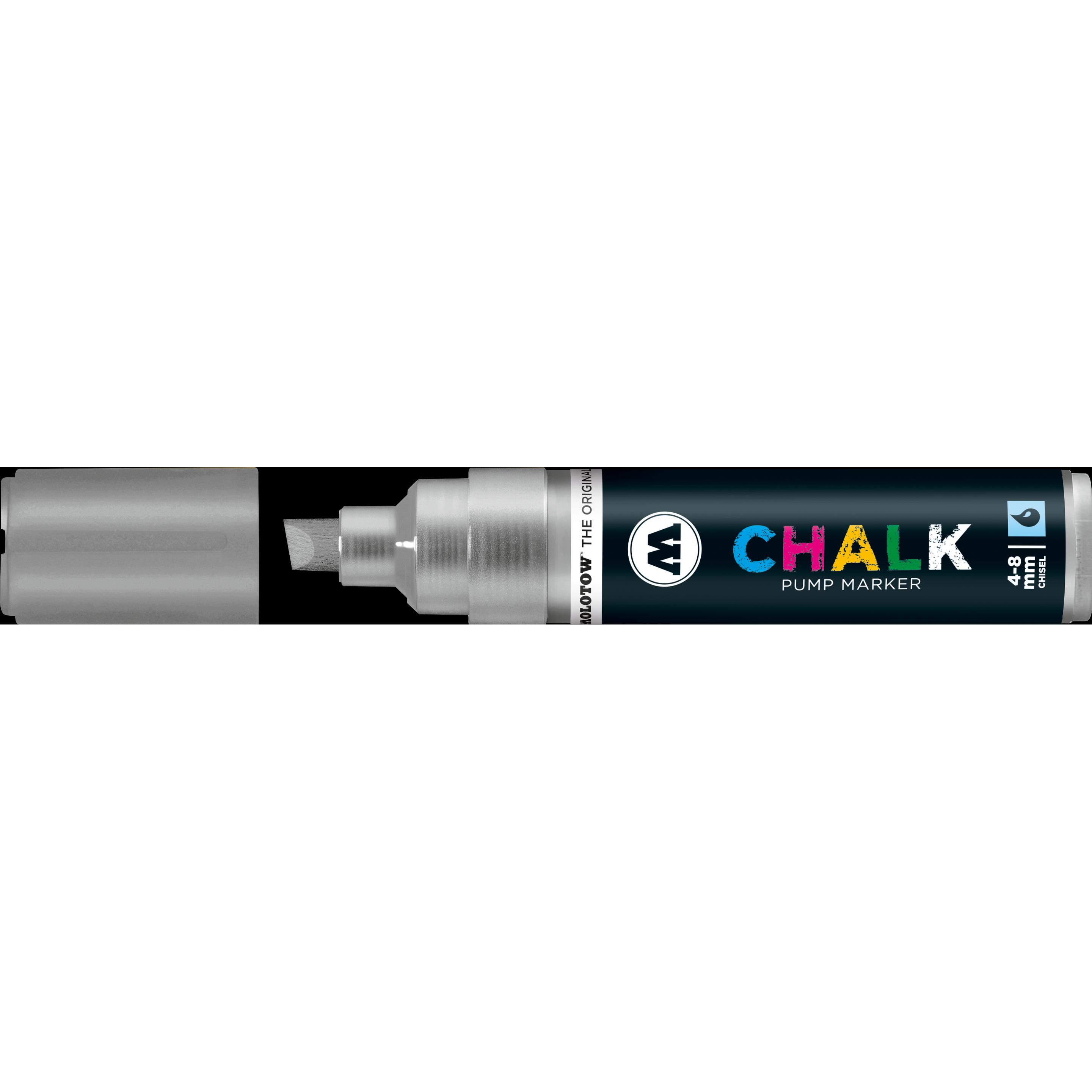 Molotow, Marker, Windowmarker Chalk nachfüllbar 4-8mm metallic silber (Metallic Silber, 8 mm, 1 x)