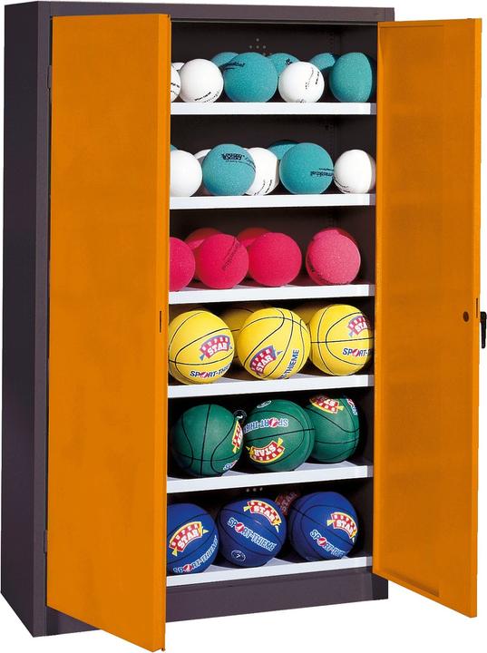 Actual product image C+P Ball cabinet (HxWxD: 195x120x50 cm, with solid sheet metal hinged doors, type 3)