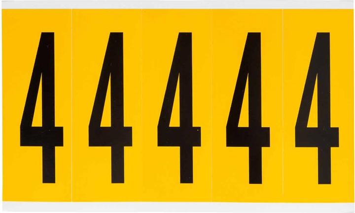 Image du produit Brady B-946, 1560-4, vinyle, inscription : 4, noir sur jaune, 44 x 127mm, hauteur des caractères 98mm(25 (4.45 cm)