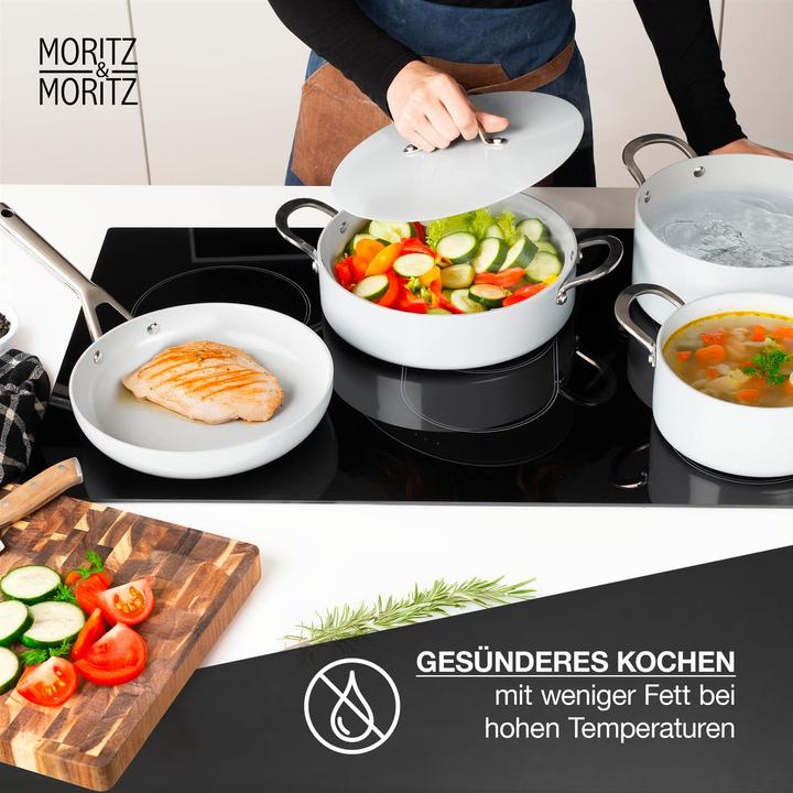 Immagine prodotto Moritz & Moritz Set di pentole e padelle da 7 pezzi Grigio (Set di pentole e padelle da cucina, Alluminio)