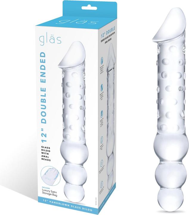 Produktbild Gläs Double Ended Glass Dildo with Anal Beads