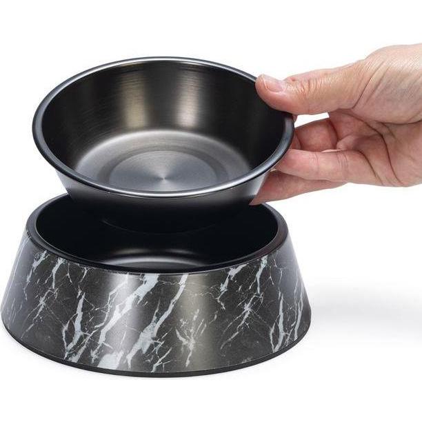 Gamelle en mélamine Designed by Lotte Meis, noir pour chien et chat - capacité : 2 x 700 ml, 22 cm de diamètre